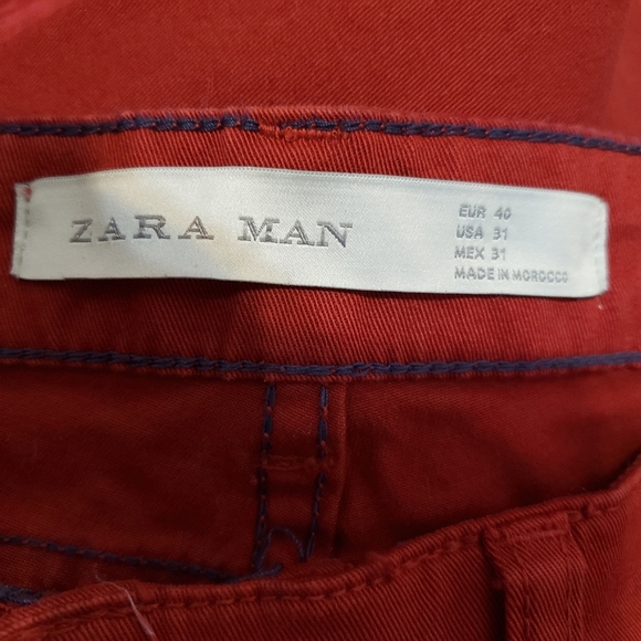 Zara Man Red Distressed Jeans - Picture 7 of 9